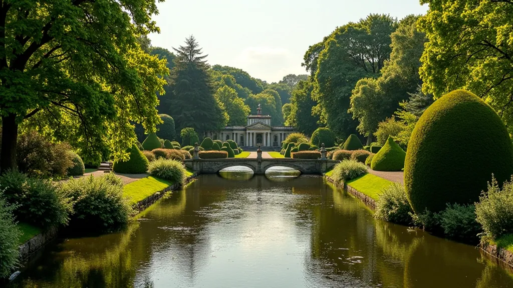 Historic garden with water features